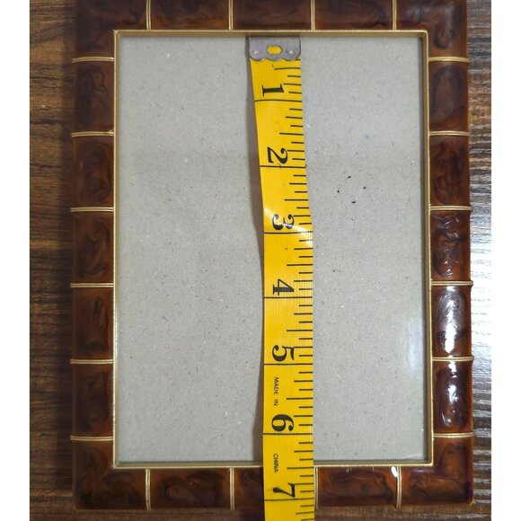 Vintage Brown & Gold Ashely Manor Shiny Resin & Metal 4x6 Textured Swirl Design - Picture 10 of 10